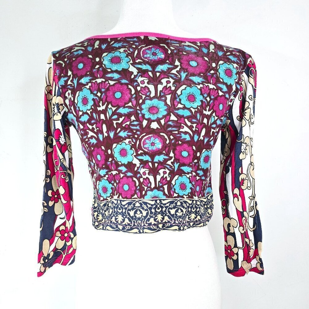 Jane Doe Vintage Y2K 90s Sequined Floral Crop Top Women's M - Picture 5 of 6